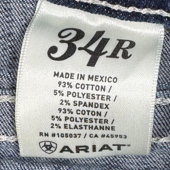 Ariat Womens Ruby Denim Jeans 34R US 18 Bootcut Mid-Rise Western Style Cotton Bl - Picture 8 of 16